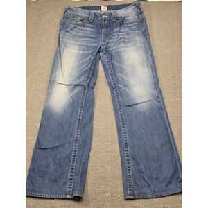 True Religion Billy Mens Bootcut Jeans Blue Medium Wash Made in USA Size 34x29